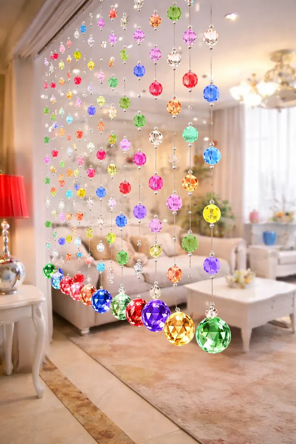 Multicolour_Acrylic_Ball_And_Beaded_Curtain_(Drk)_Decorative_Door_&_Window_Hanging_For_Home_Interior