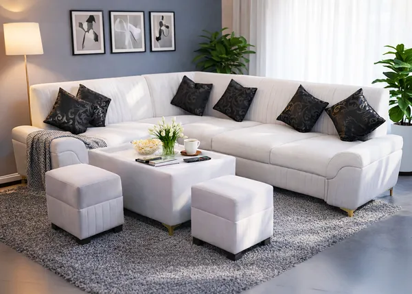 White_And_Black_Wood_Sofa_For_Living_Room