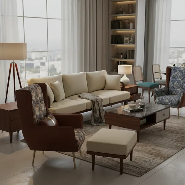 Beige_And_Brown_Solid_Wood_Chair_For_Living_Room