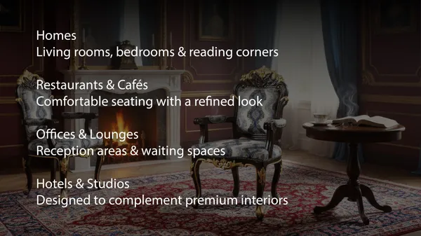 Gold_And_Black_Solid_Wood_Chair_For_Living_Room