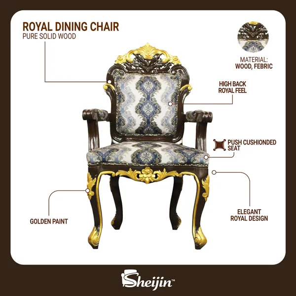 Gold_And_Black_Solid_Wood_Chair_For_Living_Room