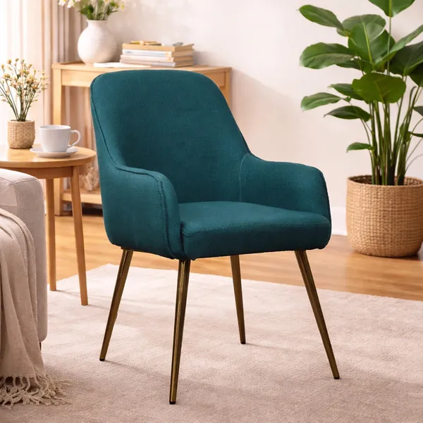 Teal_Blue_Solid_Wood_Chair_For_Living_Room
