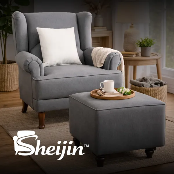 Grey_And_White_Wood_Chair_For_Living_Room