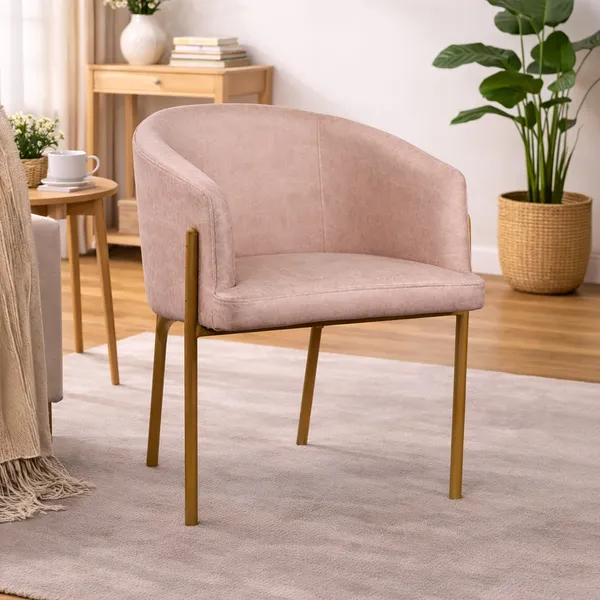 Blush_Pink_Wood_Chair_For_Living_Room