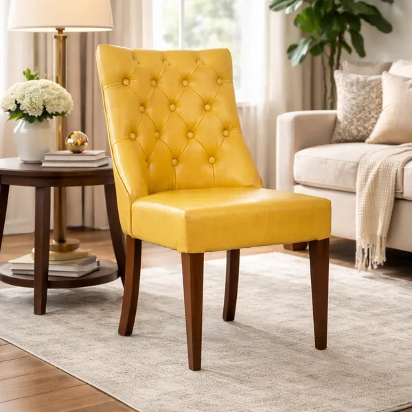 Yellow_Solid_Wood_Chair_For_Dining_Room