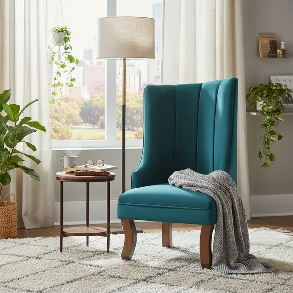 Teal_Solid_Wood_Chair_For_Living_Room