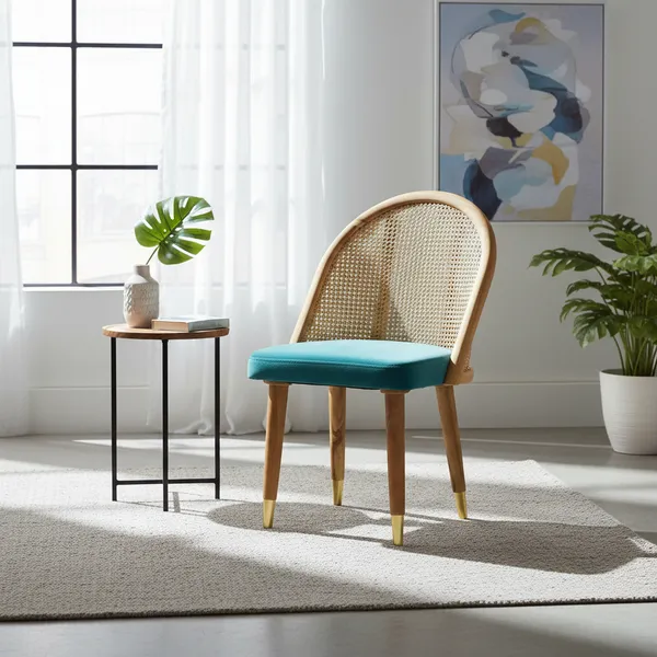 Teal_Solid_Wood_Chair_For_Living_Room