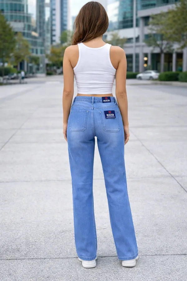 Blue_High_Waisted_Wide_Leg_Jeans_For_Women