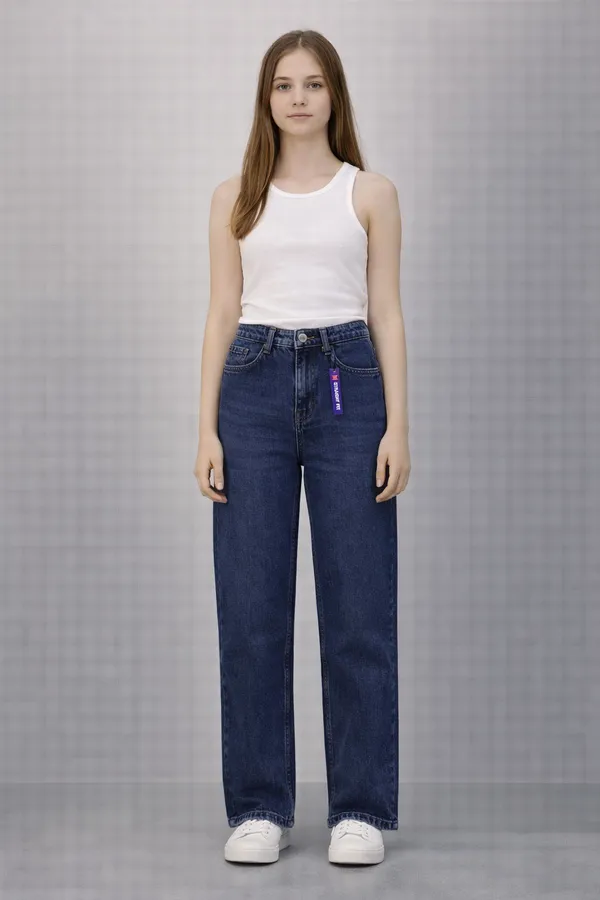Blue_High_Waisted_Wide_Leg_Denim_Jeans_For_Women