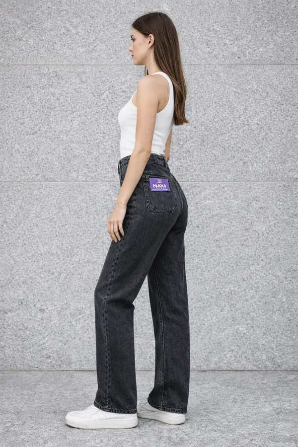 Black_Washed_Wide_Leg_Jeans_With_Purple_Branding_For_Women