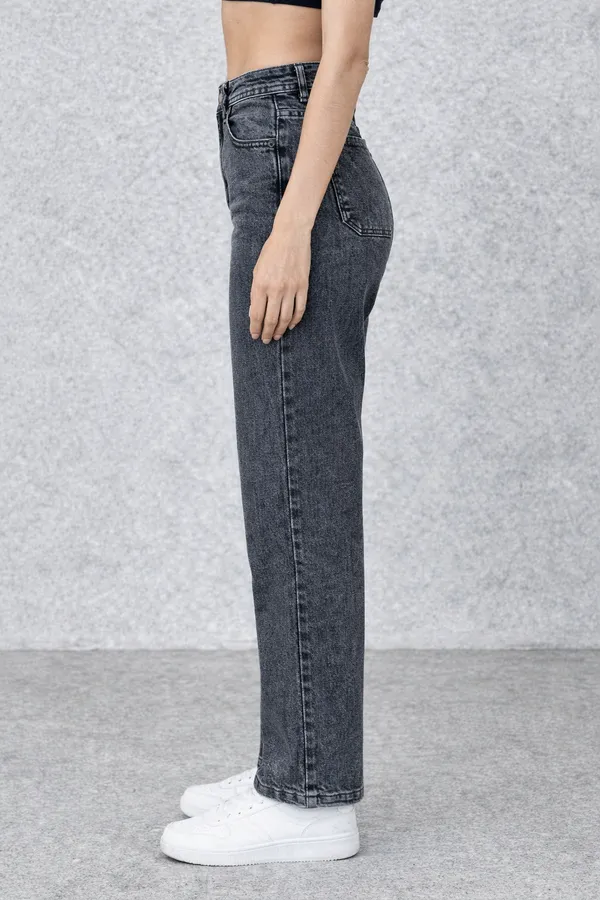 Black_High_Waisted_Straight_Fit_Acid_Wash_Denim_Jeans_For_Women