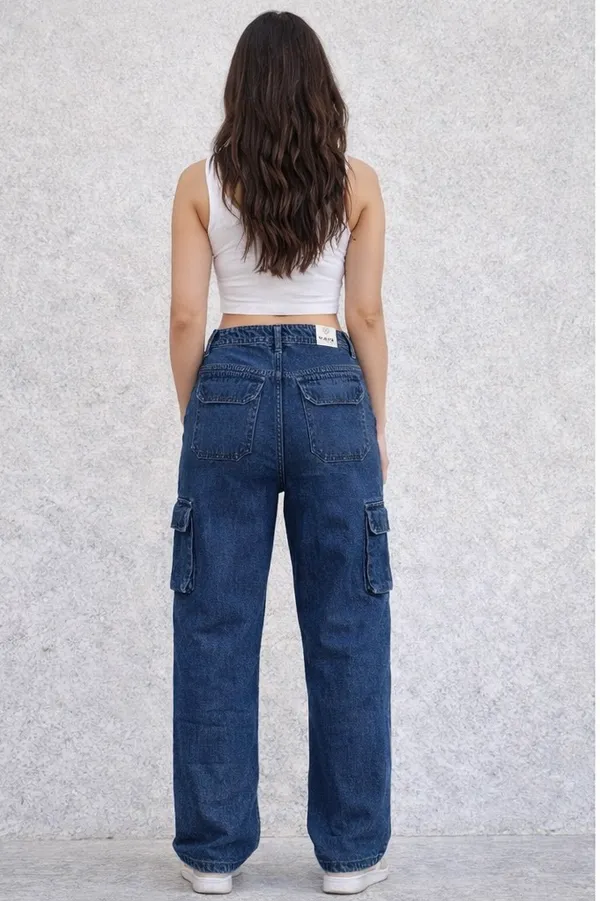 Blue_High_Waisted_Wide_Leg_Cargo_Denim_Jeans_With_Side_Pockets_For_Women