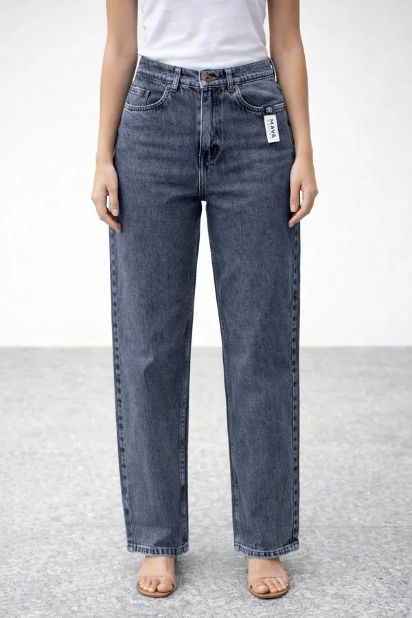 Grey_High_Waist_Wide_Leg_Denim_Jeans_Washed_For_Women