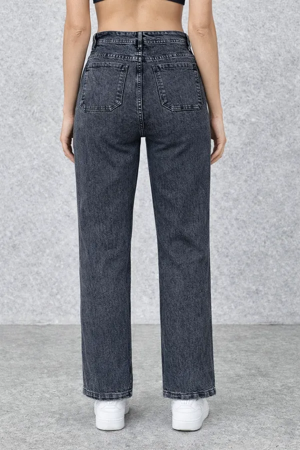 Black_High_Waisted_Straight_Fit_Acid_Wash_Denim_Jeans_For_Women