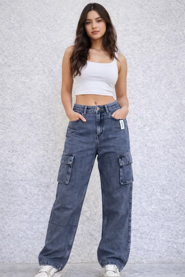 grey_High_Waisted_Cargo_Jeans_Wide_Leg_Denim_Pants_With_Side_Pockets_For_Women