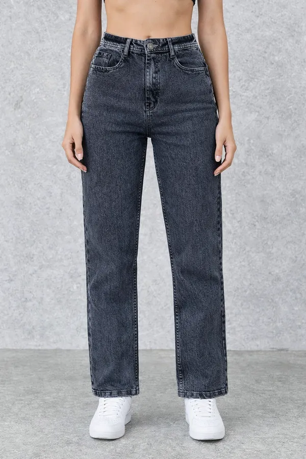 Black_High_Waisted_Straight_Fit_Acid_Wash_Denim_Jeans_For_Women