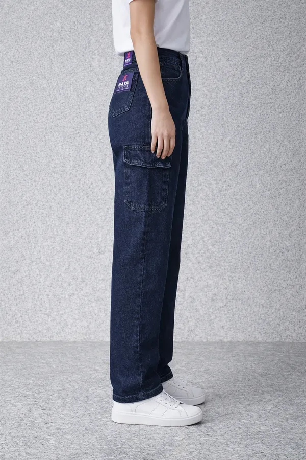 Blue_Denim_Cargo_Jeans_With_Purple_Patch_For_Women