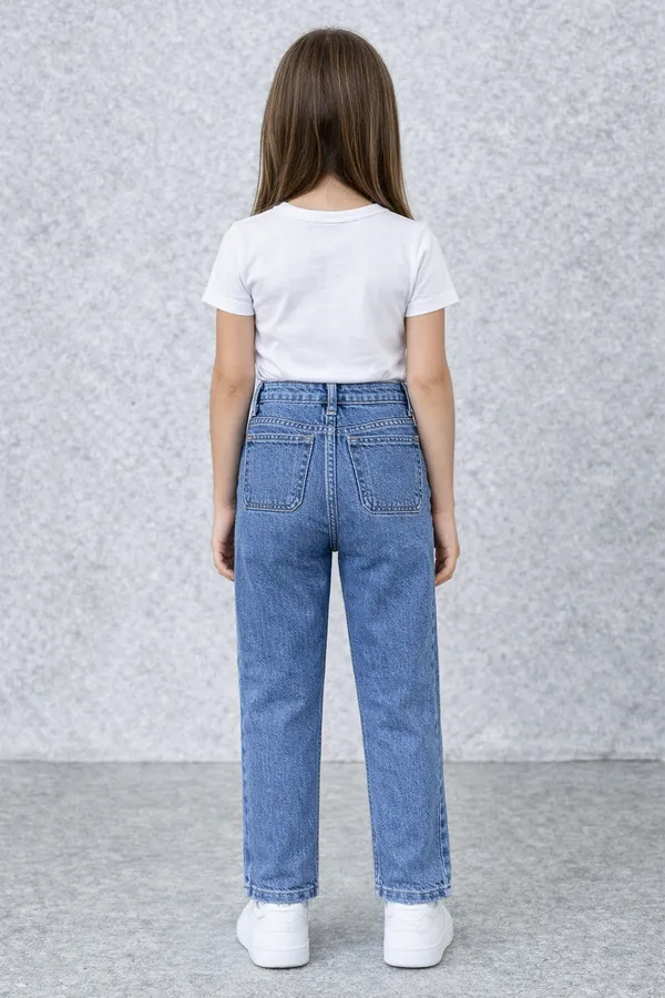 Blue_Wash_High_Rise_Straight_Fit_Denim_Jeans_With_Patch_Pockets_For_Girls_age_7_to_16