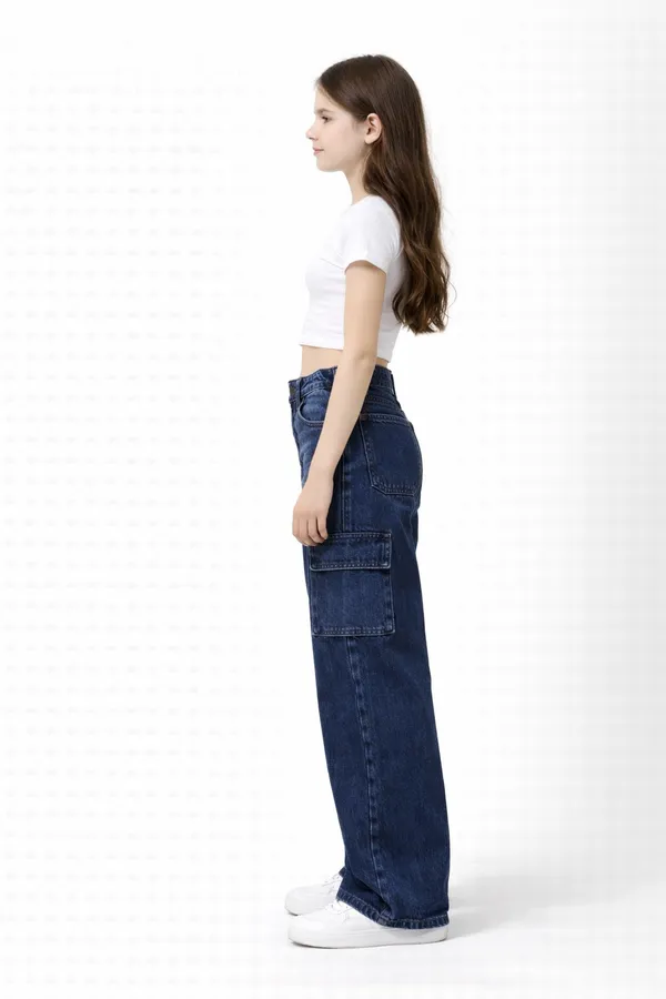 Blue_Wide_Leg_Cargo_Jeans_With_Pockets_For_Girls__age_7_to_16