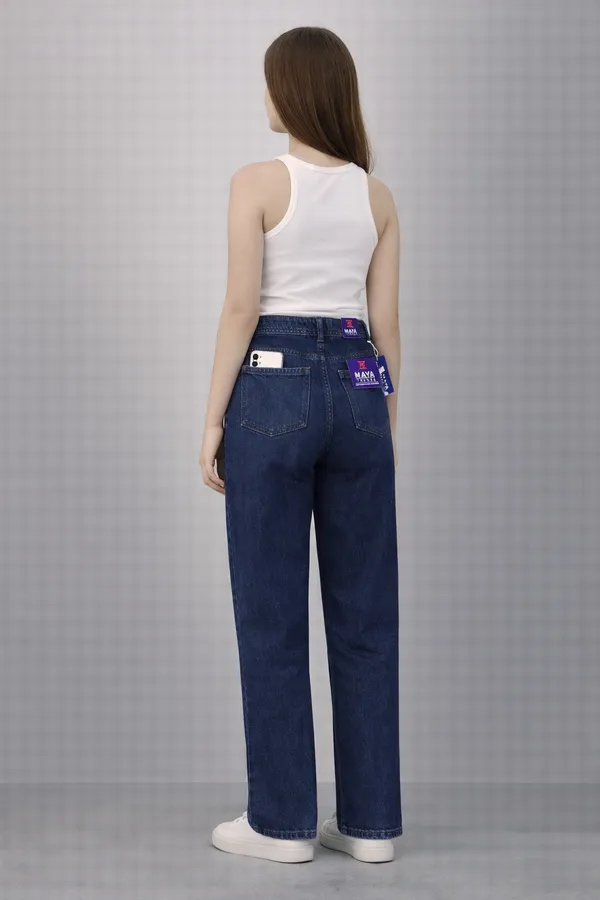 Blue_High_Waisted_Wide_Leg_Denim_Jeans_For_Women
