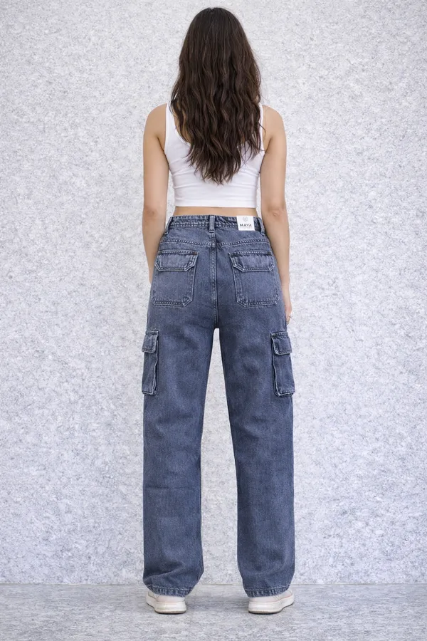 grey_High_Waisted_Cargo_Jeans_Wide_Leg_Denim_Pants_With_Side_Pockets_For_Women