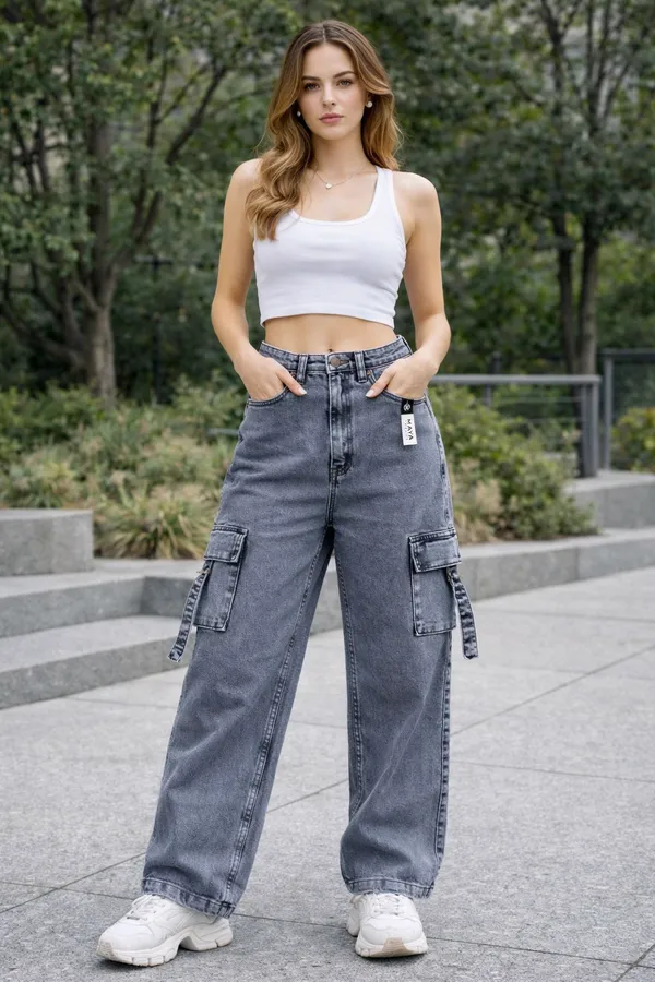 Grey_Cargo_Jeans_With_Side_Pockets_For_Women
