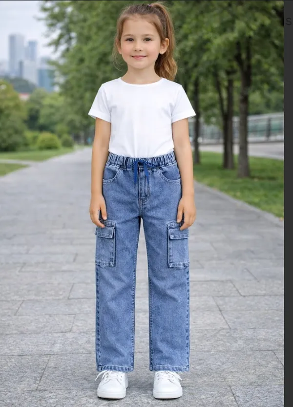 Blue_Cargo_Denim_Jeans_With_Elastic_Waist_For_Girls__age_7_to_16