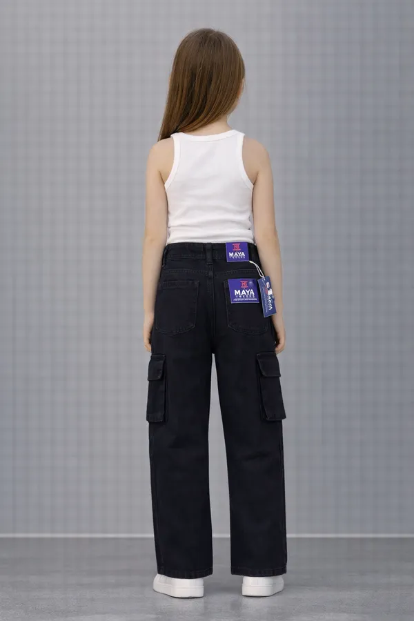 Black_Cargo_Pants_Wide_Leg_Utility_Pants_With_Pockets_For_Girls__age_7_to_16