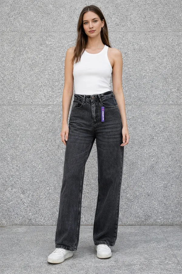Black_Washed_Wide_Leg_Jeans_With_Purple_Branding_For_Women