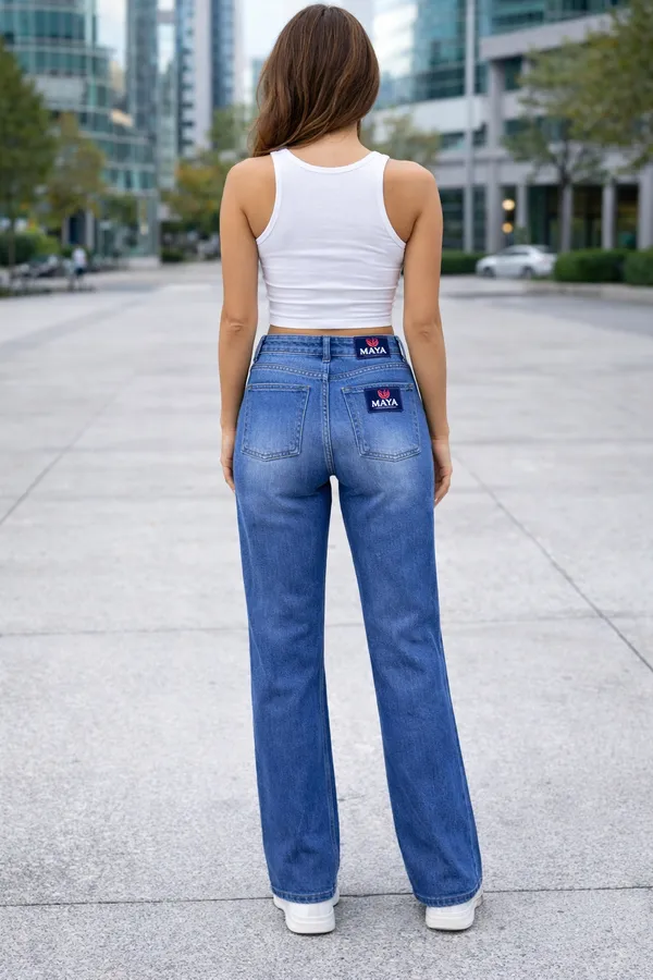 Blue_High_Waisted_Wide_Leg_Jeans_For_Women