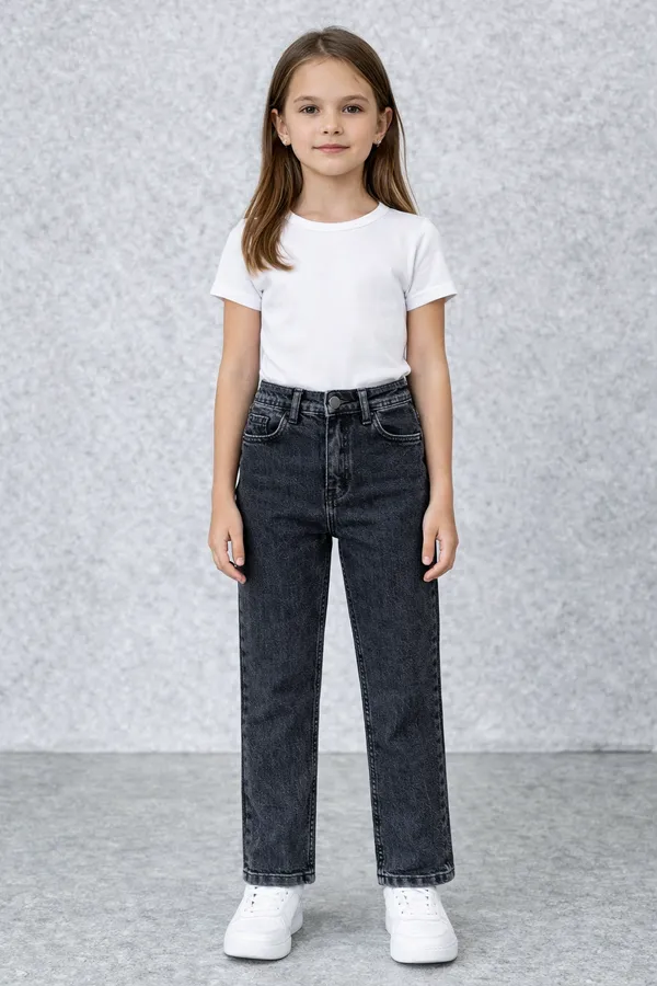 black_High_Waist_Wide_Leg_Denim_Jeans_For_Girls_age_7_to_16