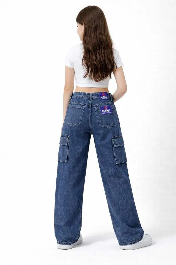 Blue_Wide_Leg_Cargo_Jeans_With_Side_Pockets_For_Girls__age_7_to_16