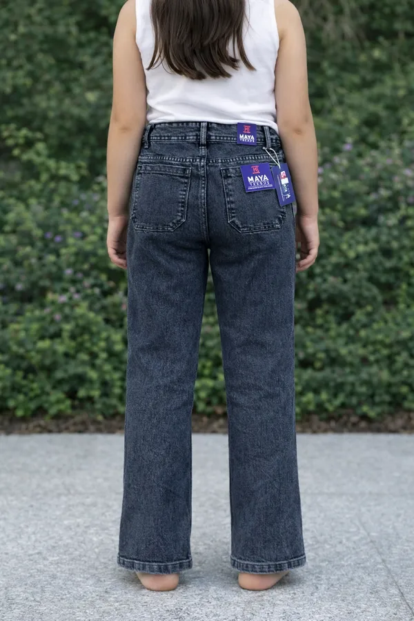 Black_Charcoal_Acid_Wash_Wide_Leg_Jeans_With_Purple_Brand_Tags_For_Girls__age_7_to_16