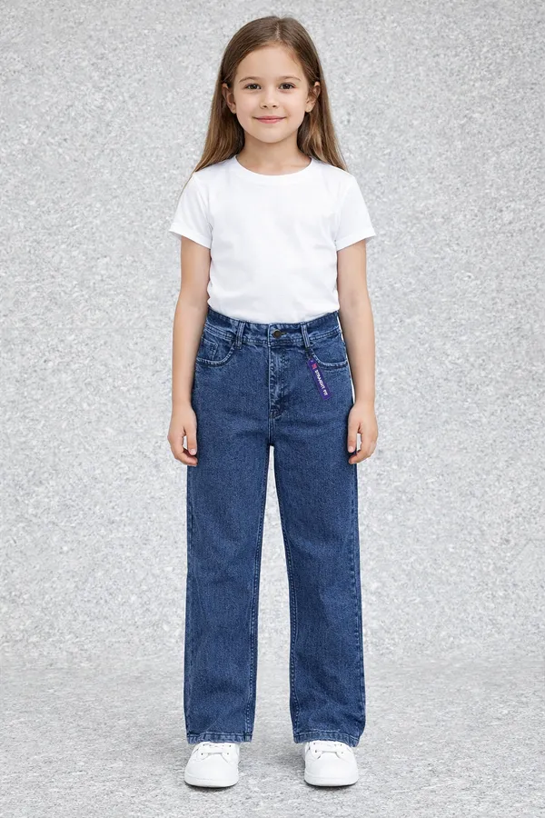 Blue_Wide_Leg_Denim_Jeans_High_Waisted_Casual_Pants_For_Girls__age_7_to_16