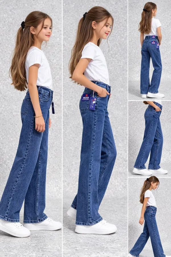 Blue_Wide_Leg_Denim_Jeans_High_Waisted_Casual_Pants_For_Girls__age_7_to_16