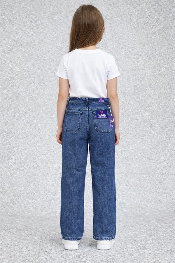 Blue_Wide_Leg_Denim_Jeans_High_Waisted_Casual_Pants_For_Girls__age_7_to_16