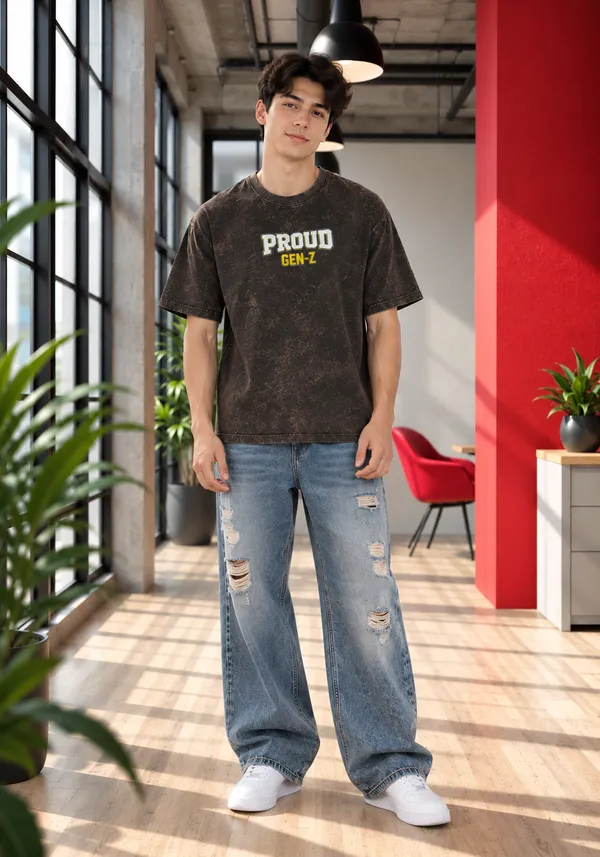 Hue_Nox_Men's_Charcoal_Brown_Proud_GenZ_Graphic_Oversized_Acid_Washed_T-Shirt