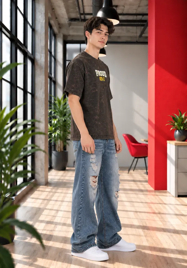Hue_Nox_Men's_Charcoal_Brown_Proud_GenZ_Graphic_Oversized_Acid_Washed_T-Shirt