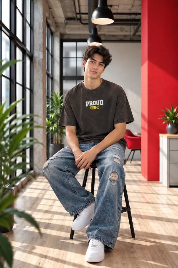 Hue_Nox_Men's_Charcoal_Brown_Proud_GenZ_Graphic_Oversized_Acid_Washed_T-Shirt