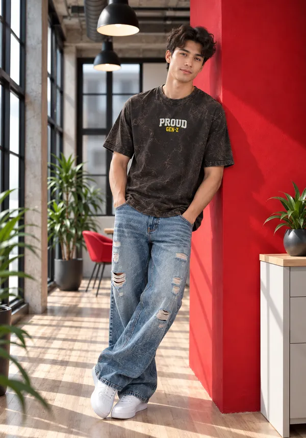 Hue_Nox_Men's_Charcoal_Brown_Proud_GenZ_Graphic_Oversized_Acid_Washed_T-Shirt