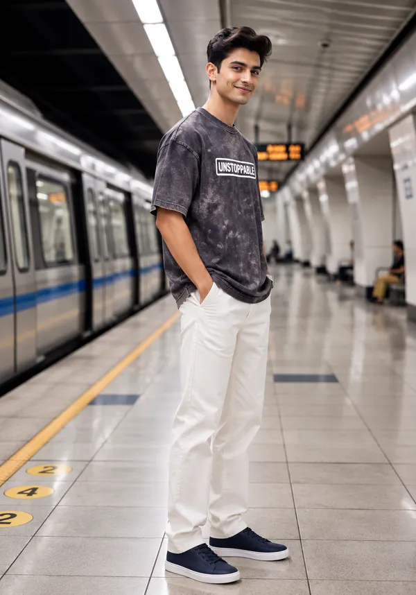 Hue_Nox_Men's_Navy_Brown_Unstoppable_Graphic_Oversized_Acid_Washed_T-Shirt
