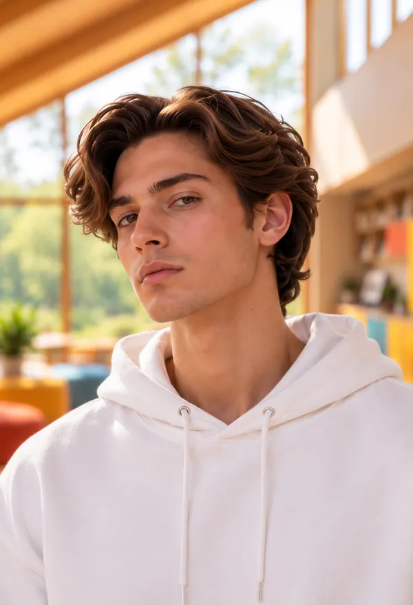 Hue_Nox_Men's_White_Solid_Drop-Shoulder_Hoodie