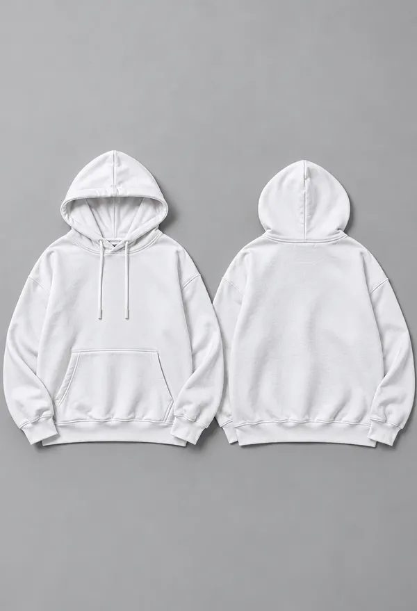 Hue_Nox_Men's_White_Solid_Drop-Shoulder_Hoodie