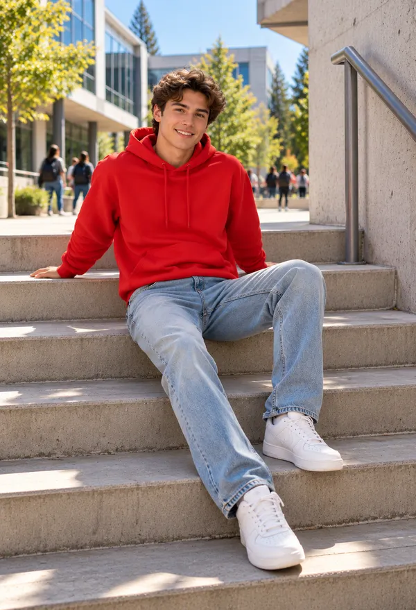 Hue_Nox_Men's_Red_Solid_Regular_Fit_Hoodie