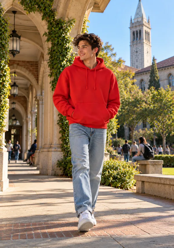 Hue_Nox_Men's_Red_Solid_Regular_Fit_Hoodie