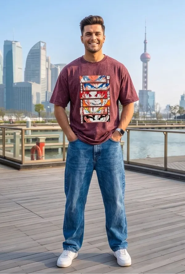 Hue_Nox_Men's_Maroon_Big_Anime_Eyes_Graphic_Oversized_Acid_Washed_T-Shirt