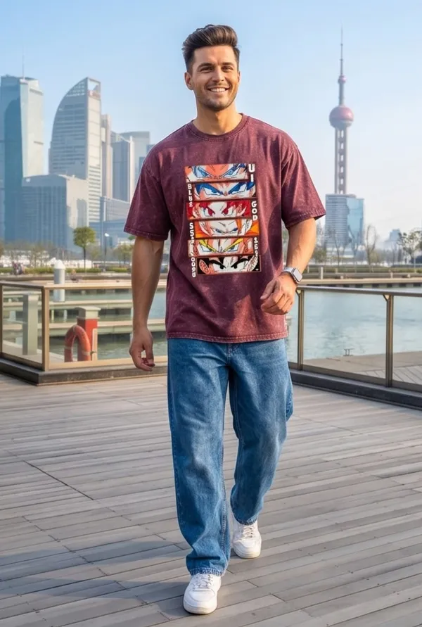 Hue_Nox_Men's_Maroon_Big_Anime_Eyes_Graphic_Oversized_Acid_Washed_T-Shirt