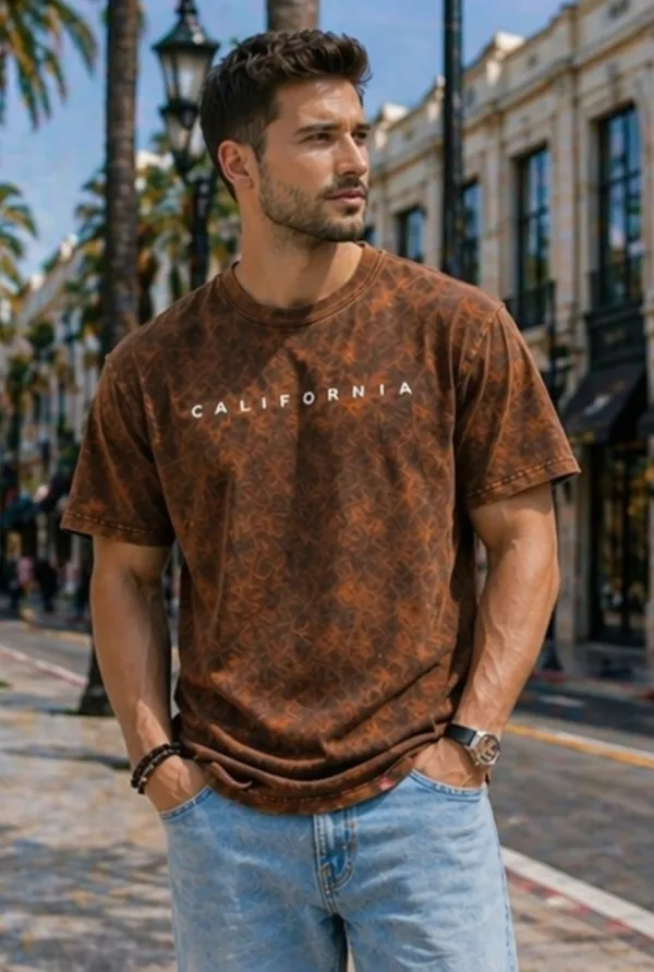 Hue_Nox_Men's_Brown_California_Graphic_Oversized_Acid_Washed_T-Shirt
