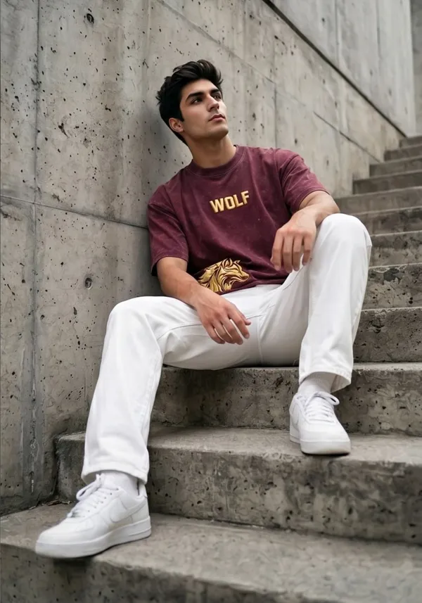 Hue_Nox_Men's_Maroon_Golden_Wolf_Graphic_Oversized_Acid_Washed_T-Shirt