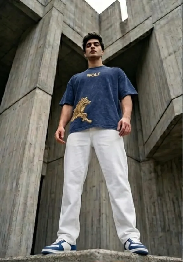 Hue_Nox_Men's_Navy_Golden_Wolf_Graphic_Oversized_Acid_Washed_T-Shirt